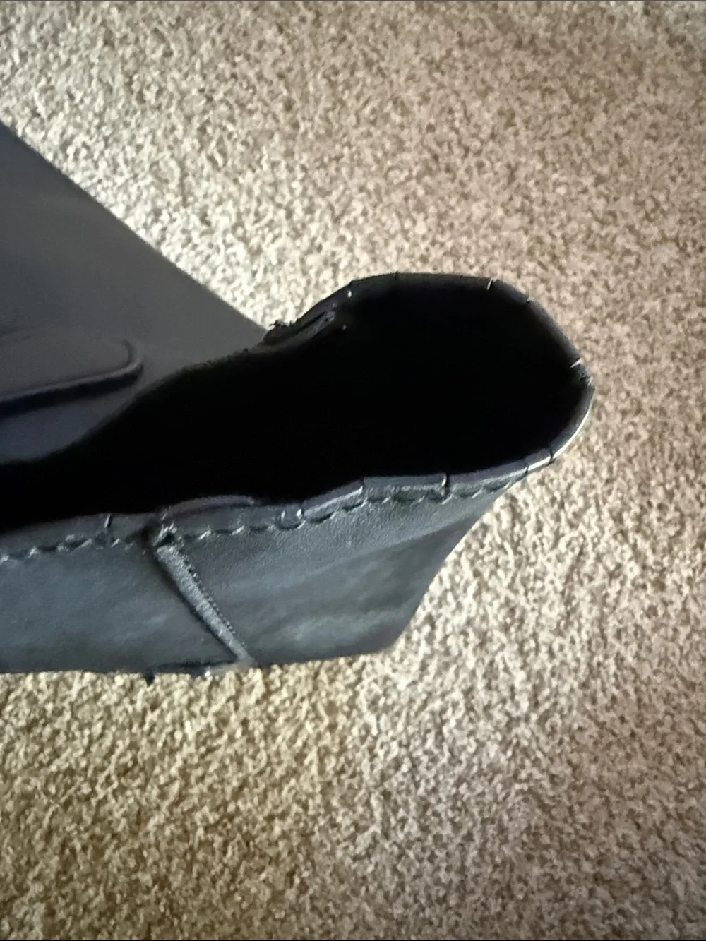 Steve Madden Black Leather Tote with Gold Corner Accents